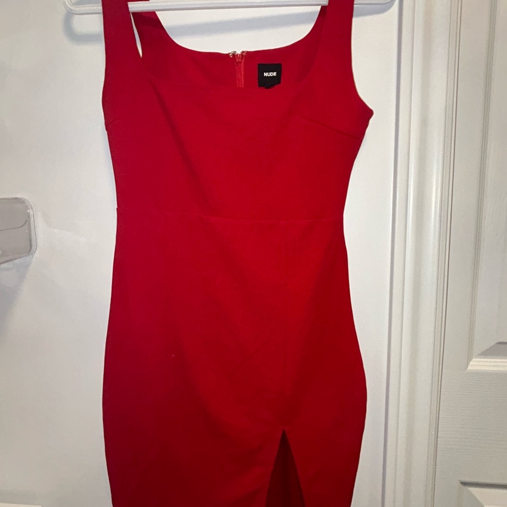 NUDE Vibrant Red Mini Dress
